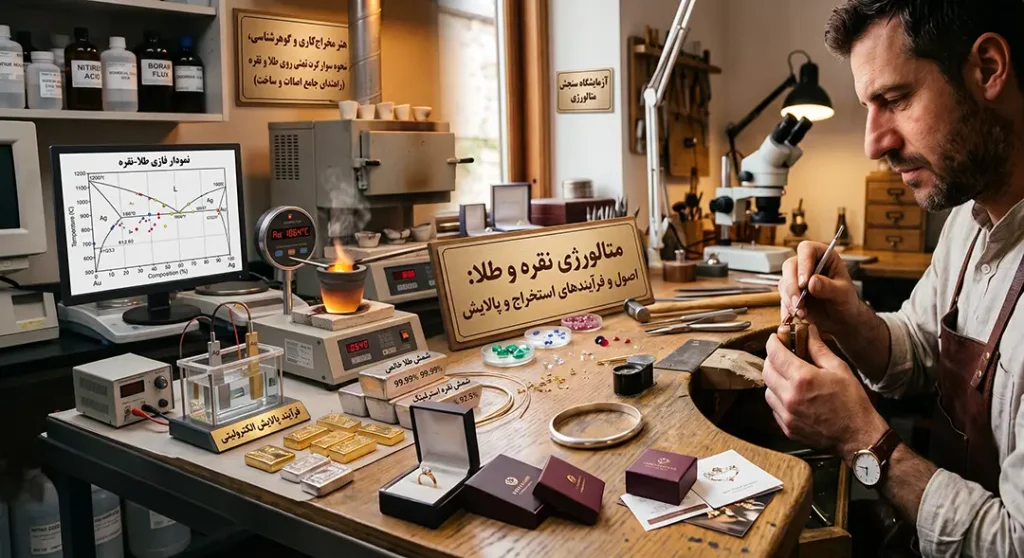 متالورژی نقره و طلا: چطور اصالت و عیار زیورآلات را بسنجیم؟ (راهنمای تخصصی عیارسنجی)